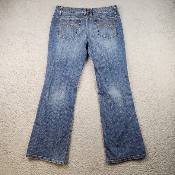 Tommy Hilfiger Freedom Boot Jeans Women's 12 Regular Blue Mid Rise Stretch Denim - Picture 2 of 8